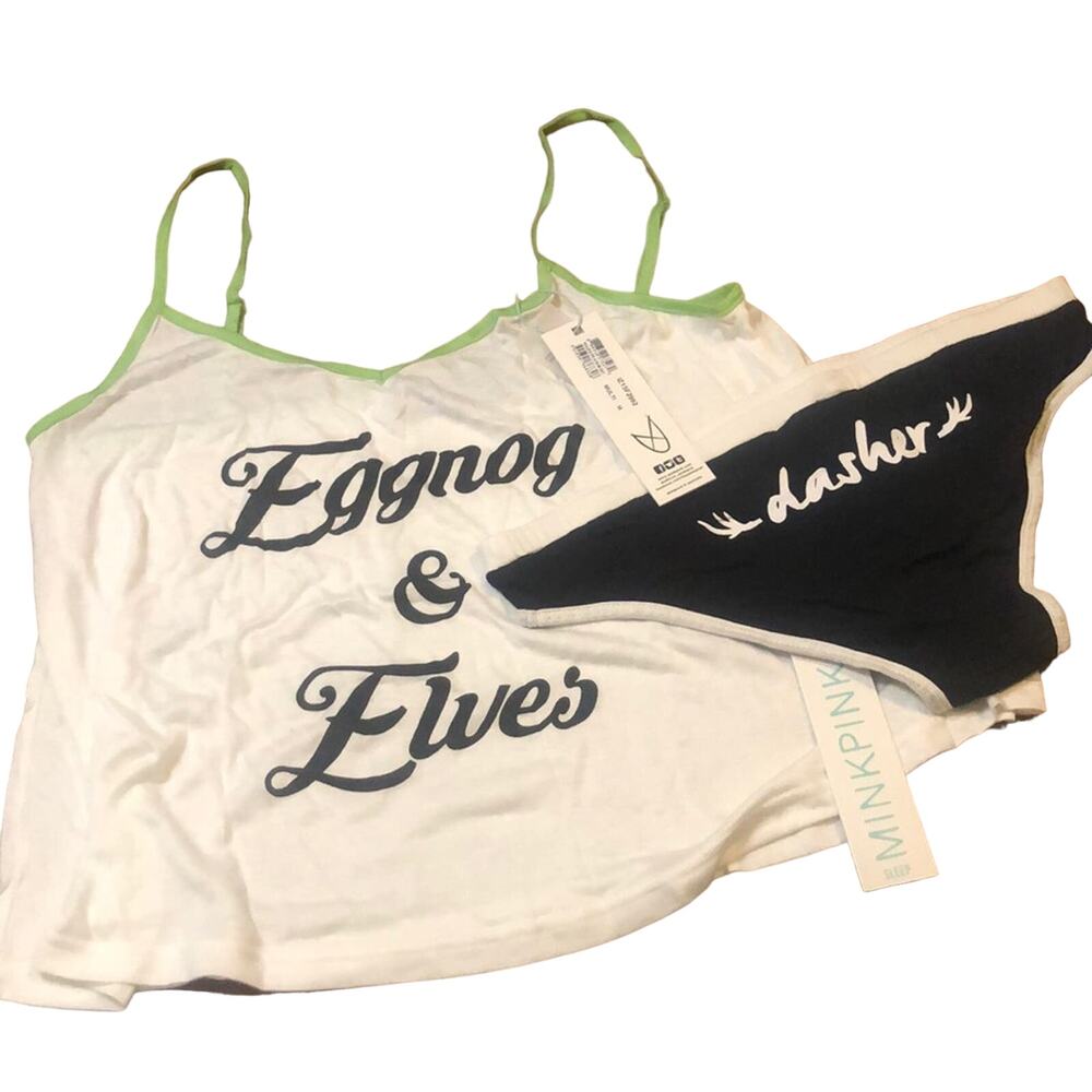 MinkPink Egg Nog and Elves Christmas Lingerie Sz M